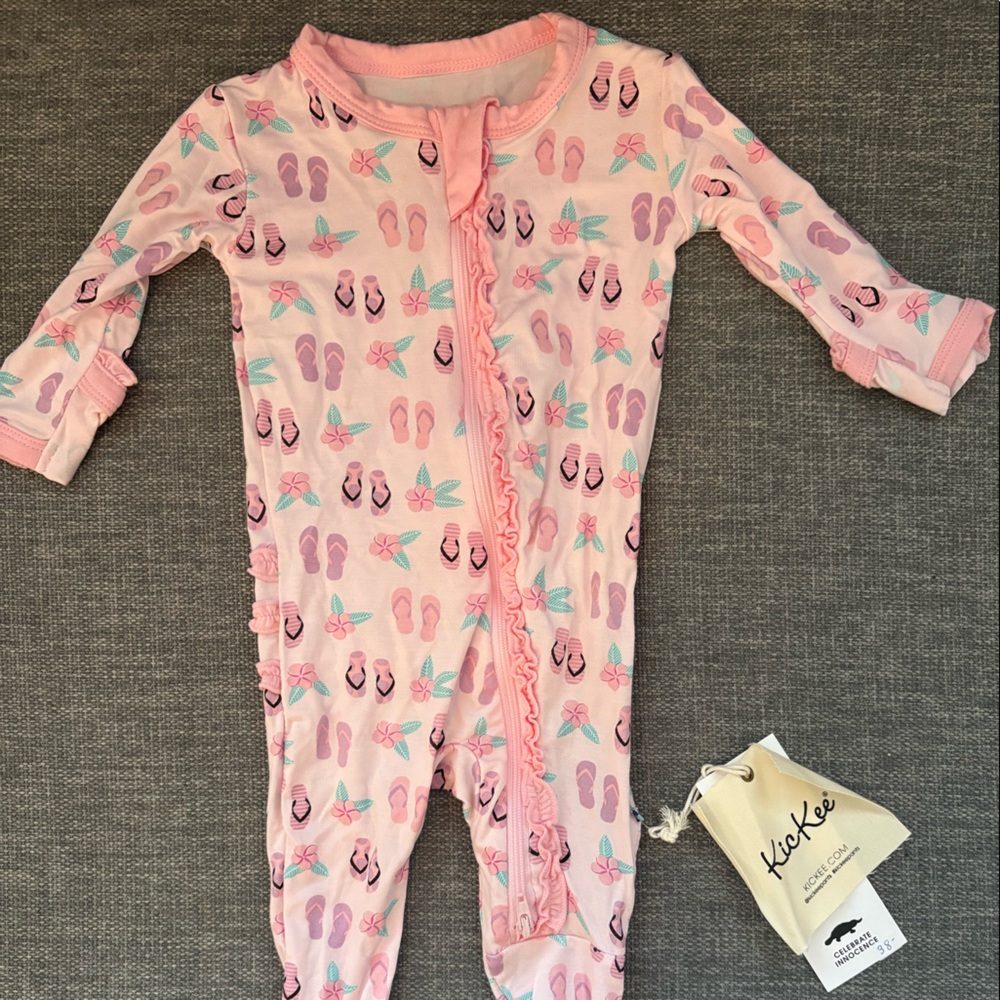 KicKee footie pajamas with 2 way zipper